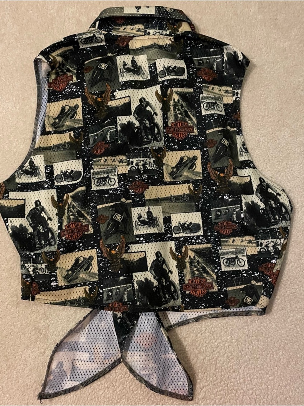 Harley-Davidson Y2K cropped sleeveless blouse-medium like new - Picture 2 of 9